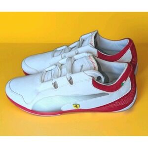 Puma Valorosso Lo Scuderia Ferrari Webcage Shoes 11.5 Mens White Red 304945 EUC